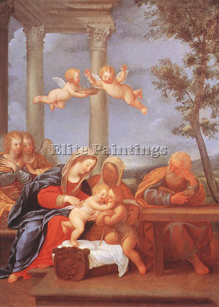 ITALIAN ALBANI FRANCESCO HOLY FAMILY ARTIST PAINTING REPRODUCTION HANDMADE OIL