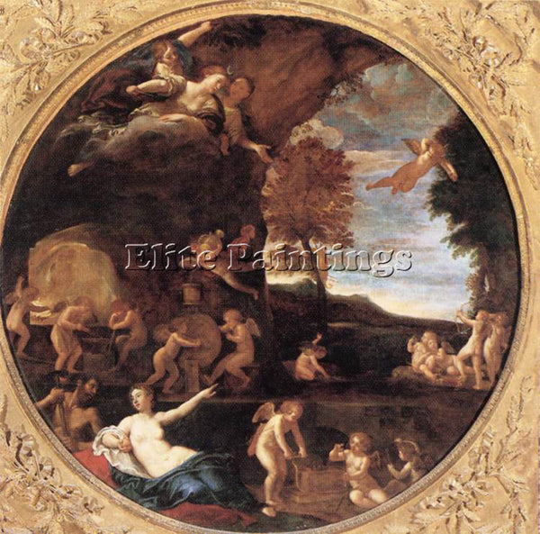 ITALIAN ALBANI FRANCESCO SUMMER ARTIST PAINTING REPRODUCTION HANDMADE OIL CANVAS