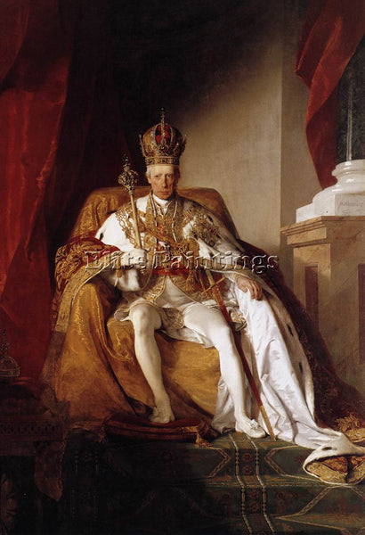 AMERLING FRIEDRICH VON EMPEROR FRANZ I AUSTRIA IN HIS CORONATION ROBES PAINTING