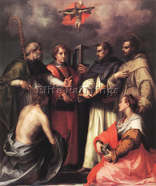 ANDREA DEL SARTO DISPUTATION OVER THE TRINITY ARTIST PAINTING REPRODUCTION OIL