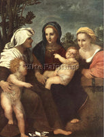 DEL SARTO MADONNA AND CHILD WITH STS CATHERINE ELISABETH JOHN BAPTIST ARTIST OIL