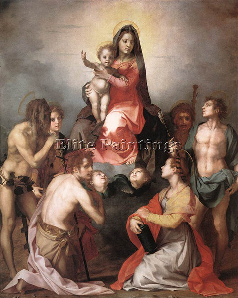 ANDREA DEL SARTO MADONNA IN GLORY AND SAINTS ARTIST PAINTING HANDMADE OIL CANVAS