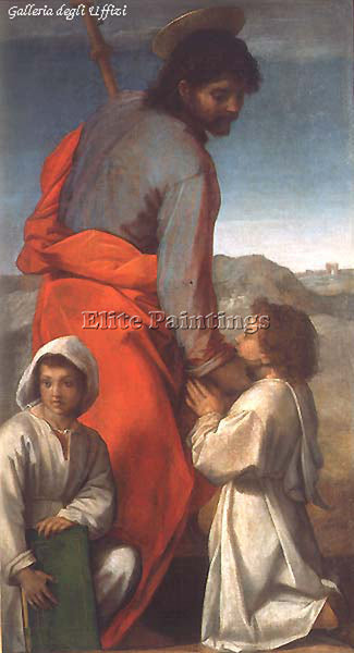 ANDREA DEL SARTO ST JAMES WITH TWO CHILDREN ARTIST PAINTING HANDMADE OIL CANVAS