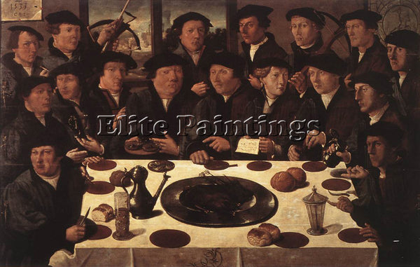 ANTHONISZ BANQUET MEMBERS AMSTERDAMS CROSSBOW CIVIC GUARD ARTIST PAINTING CANVAS