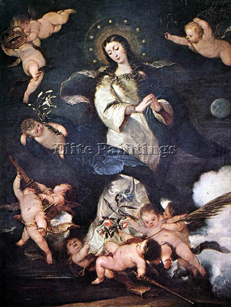 SPANISH ANTOLINEZ JOSE IMMACULATE CONCEPTION ARTIST PAINTING HANDMADE OIL CANVAS
