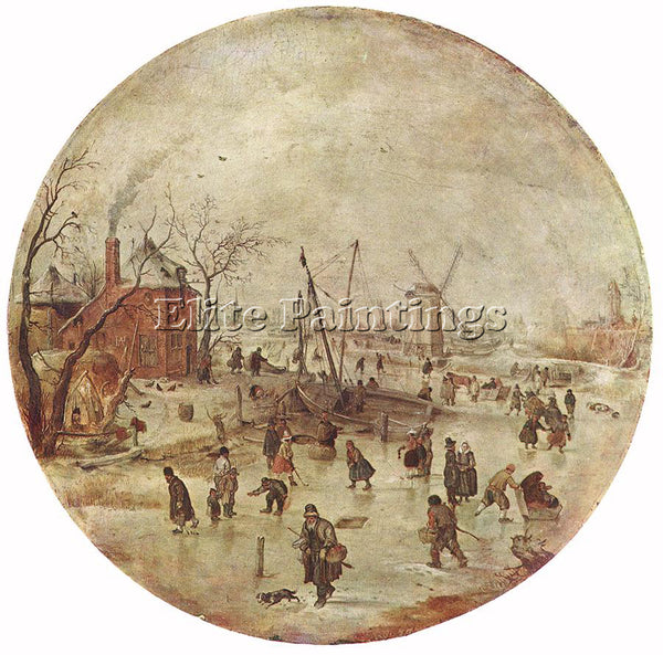 HENDRICK AVERCAMP WINTER LANDSCAPE WITH SKATERS ARTIST PAINTING REPRODUCTION OIL