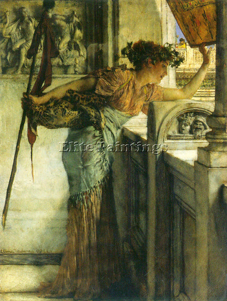 ALMA-TADEMA A BACCHANTIN THERE HE IS!  ARTIST PAINTING REPRODUCTION HANDMADE OIL