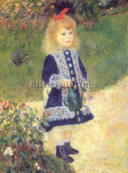 PIERRE AUGUSTE RENOIR A GIRL WITH A WATERING CAN ARTIST PAINTING HANDMADE CANVAS