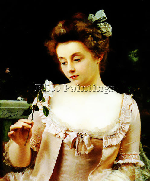 GUSTAVE JEAN JACQUET A RARE BEAUTY ARTIST PAINTING REPRODUCTION HANDMADE OIL ART