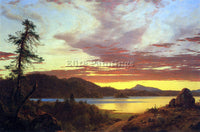 HUDSON RIVER A SUNSET BY FREDERICK EDWIN CHURCH ARTIST PAINTING REPRODUCTION OIL