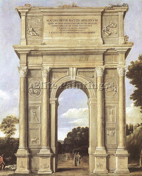 DOMENICHINO A TRIUMPHAL ARCH OF ALLEGORIES ARTIST PAINTING REPRODUCTION HANDMADE