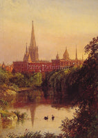 JASPER FRANCIS CROPSEY A VIEW IN CENTRAL PARK ARTIST PAINTING REPRODUCTION OIL