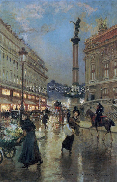 GEORGES STEIN A VIEW OF THE OPERA HOUSE PARIS ARTIST PAINTING REPRODUCTION OIL