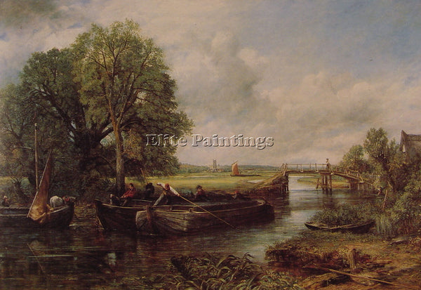JOHN CONSTABLE A VIEW ON THE STOUR NEAR DEDHAM ARTIST PAINTING REPRODUCTION OIL