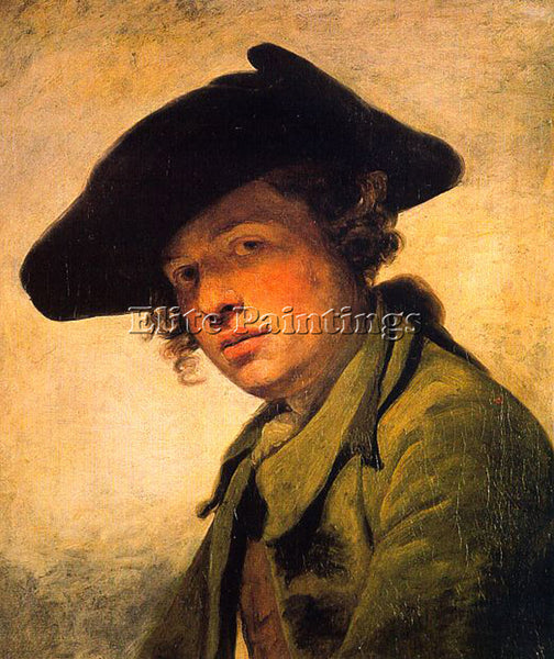 JEAN BAPTISTE GREUZE A YOUNG MAN IN A HAT ARTIST PAINTING REPRODUCTION HANDMADE