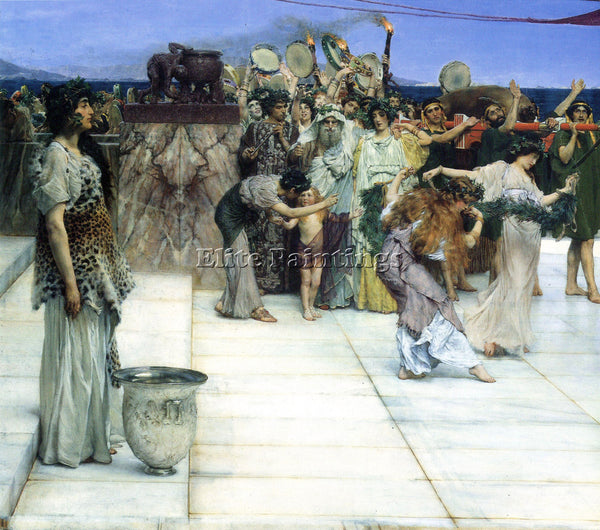ALMA-TADEMA A CONSECRATION OF BACCHUS DETAIL 1  ARTIST PAINTING REPRODUCTION OIL