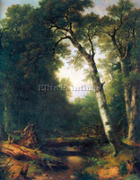 HUDSON RIVER A CREEK IN THE WOODS BY ASHER BROWN DURAND ARTIST PAINTING HANDMADE