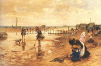 ALFRED GLENDENING A DAY AT THE SEASIDE ARTIST PAINTING REPRODUCTION HANDMADE OIL