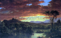 HUDSON RIVER A RURAL HOME BY FREDERICK EDWIN CHURCH ARTIST PAINTING REPRODUCTION