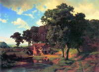 BIERSTADT A RUSTIC MILL ARTIST PAINTING REPRODUCTION HANDMADE CANVAS REPRO WALL
