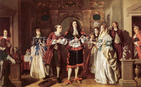 WILLIAM POWELL FRITH A SCENE FROM MOLIERES LAVARE ARTIST PAINTING REPRODUCTION
