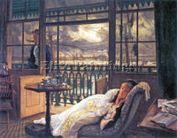 TISSOT A STORM MOVES OVER ARTIST PAINTING REPRODUCTION HANDMADE OIL CANVAS REPRO