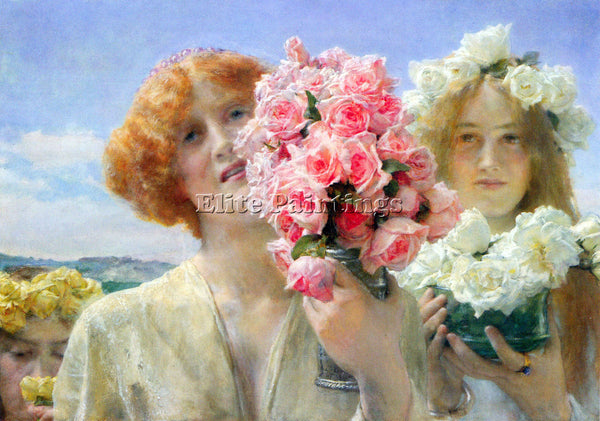 ALMA-TADEMA A SUMMER OFFERING ARTIST PAINTING REPRODUCTION HANDMADE CANVAS REPRO