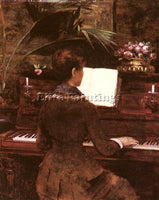 LOUISE ABBEMA ABBEMA LOUISE AT THE PIANO ARTIST PAINTING REPRODUCTION HANDMADE