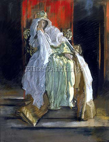 EDWIN AUSTIN ABBEY  THE QUEEN IN HAMLET ARTIST PAINTING REPRODUCTION HANDMADE