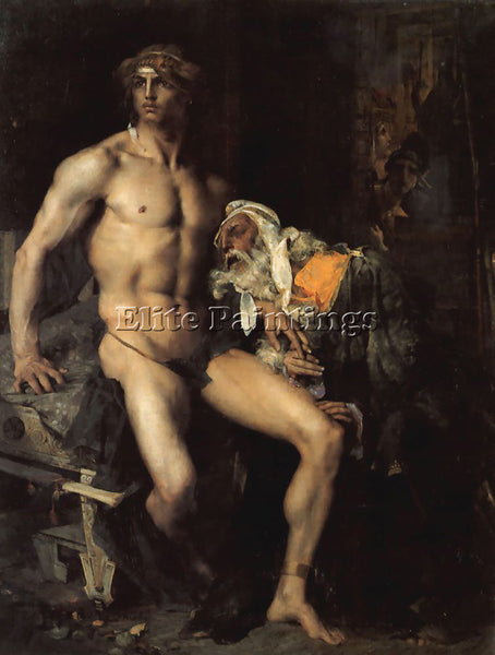 JULES BASTIEN-LEPAGE ACHILLES AND PRIAM ARTIST PAINTING REPRODUCTION HANDMADE