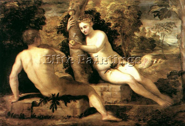 JACOPO ROBUSTI TINTORETTO ADAM AND EVE ARTIST PAINTING REPRODUCTION HANDMADE OIL