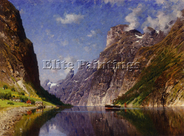 ADELSTEEN NORMANN VIEWOFAFJORD LARGE ARTIST PAINTING REPRODUCTION HANDMADE OIL