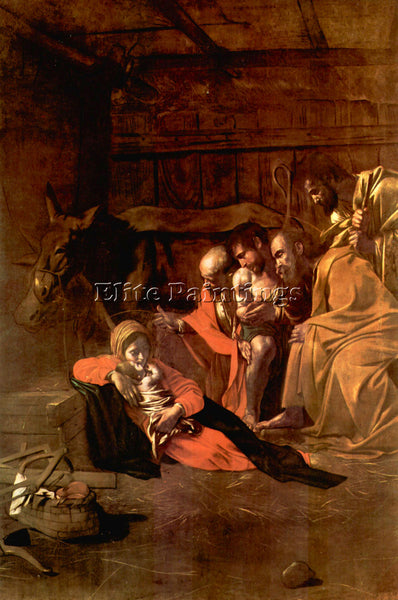 CARAVAGGIO ADORATION OF THE SHEPHERDS ARTIST PAINTING REPRODUCTION HANDMADE OIL