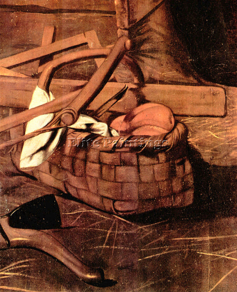 CARAVAGGIO ADORATION OF THE SHEPHERDS DETAIL ARTIST PAINTING HANDMADE OIL CANVAS