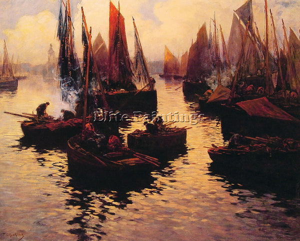 FERNAND MARIE EUGENE LEGOUT-GERARD AFTER THE DAYS CATCH ARTIST PAINTING HANDMADE