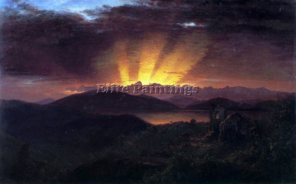 HUDSON RIVER AFTER THE ANNEALING BY FREDERICK EDWIN CHURCH ARTIST PAINTING REPRO