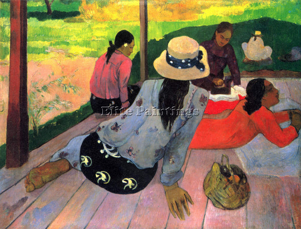 GAUGUIN AFTERNOON QUIET HOUR 2 ARTIST PAINTING REPRODUCTION HANDMADE OIL CANVAS