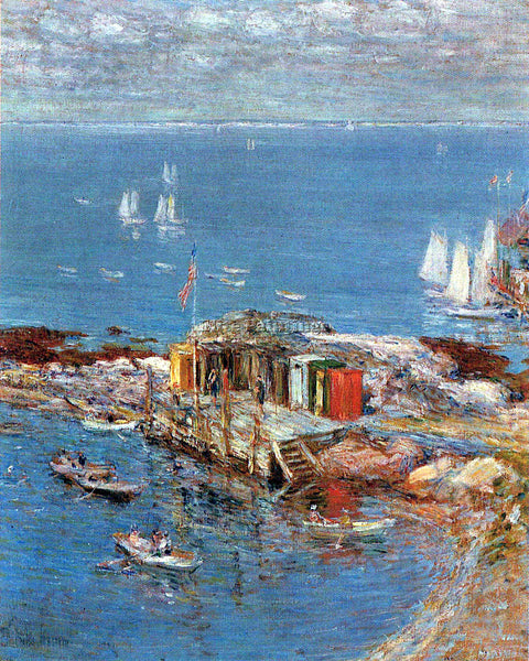 HASSAM AFTERNOON IN AUGUST APPLEDORE ARTIST PAINTING REPRODUCTION HANDMADE OIL