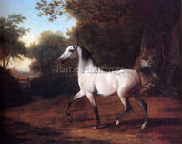SWISS AGASSE JACQUES LAURENT A GREY ARAB STALLION IN A WOODED LANDSCAPE PAINTING