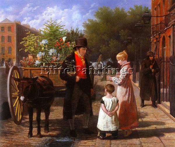 SWISS AGASSE JACQUES LAURENT THE FLOWER SELLER ARTIST PAINTING REPRODUCTION OIL