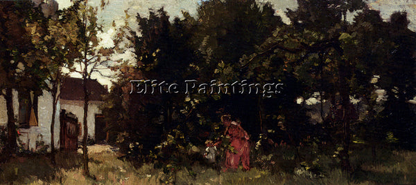 AMERICAN AKKERINGA JOHANNES EVERT A MOTHER AND CHILD PICKING FLOWERS OIL CANVAS - Oil Paintings Gallery Repro