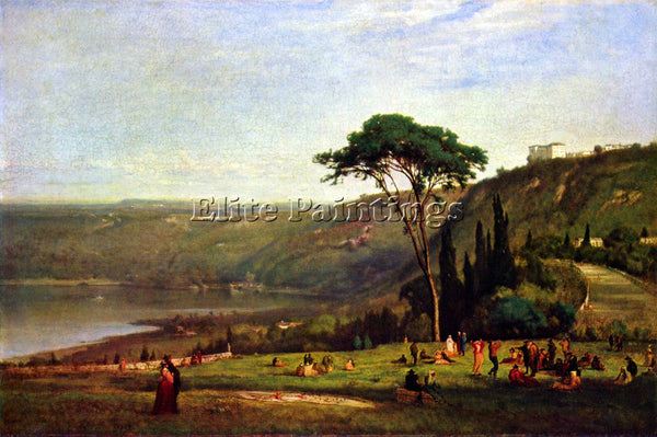 HUDSON RIVER ALBANERSEE BY GEORGE INNESS ARTIST PAINTING REPRODUCTION HANDMADE