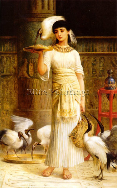 EDWIN LONGSDEN LONG ALETHE ATTENDANT SACRED IBIS IN TEMPLE OF ISIS AT ARTIST OIL