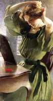 JOHN WHITE ALEXANDER YOUNG WOMAN ARRANGING HER HAIR ARTIST PAINTING REPRODUCTION
