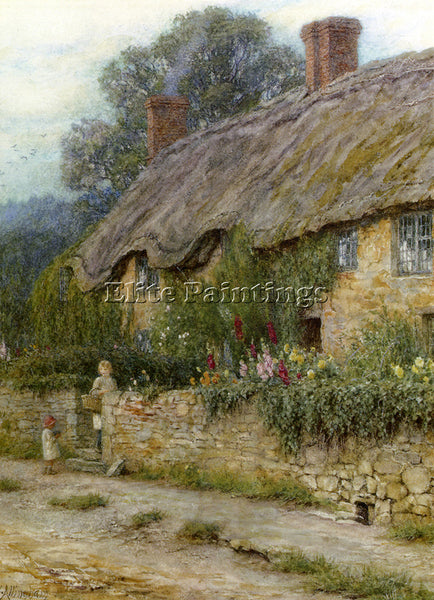 BRITISH ALLINGHAM HELEN A MOTHER AND CHILD ENTERING A COTTAGE PAINTING HANDMADE