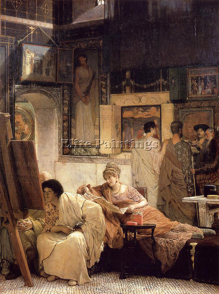 SIR LAWRENCE ALMA-TADEMA  A PICTURE GALLERY ARTIST PAINTING HANDMADE OIL CANVAS