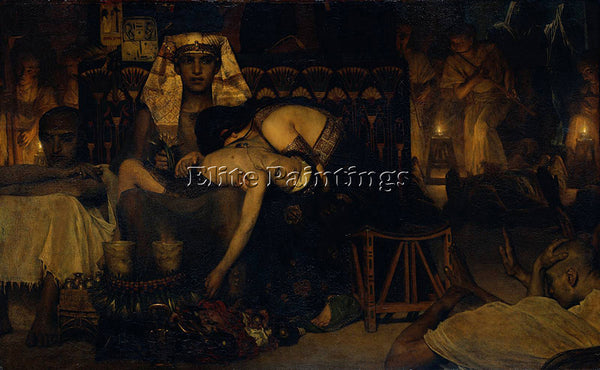 SIR LAWRENCE ALMA-TADEMA  DEATH OF THE PHARAOH S FIRSTBORN SON PAINTING HANDMADE