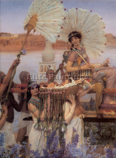 SIR LAWRENCE ALMA-TADEMA  THE FINDING OF MOSES DETAIL ARTIST PAINTING HANDMADE