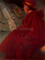 ALPHONSE MARIA MUCHA THE RED CAPE 1902  ARTIST PAINTING REPRODUCTION HANDMADE