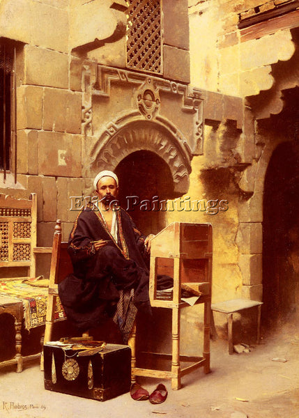 AUSTRIAN AMBROS RAPHAEL VON AN EGYPTIAN SCRIBE ARTIST PAINTING REPRODUCTION OIL